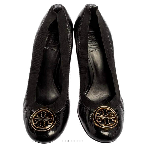 Tory Burch Shoes - Tory Burch  Black Patent Leather Caroline Pumps size 9.5 M
